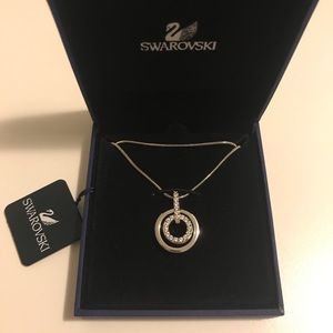 Swarovski Necklace, Crystal Double Circle Pendant